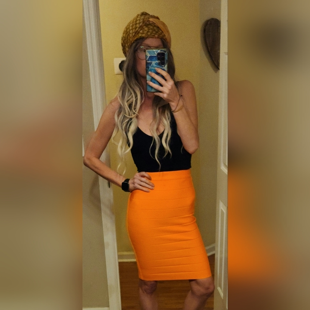RARE Susana Monaco Ribbed Bodycon Midi Skirt